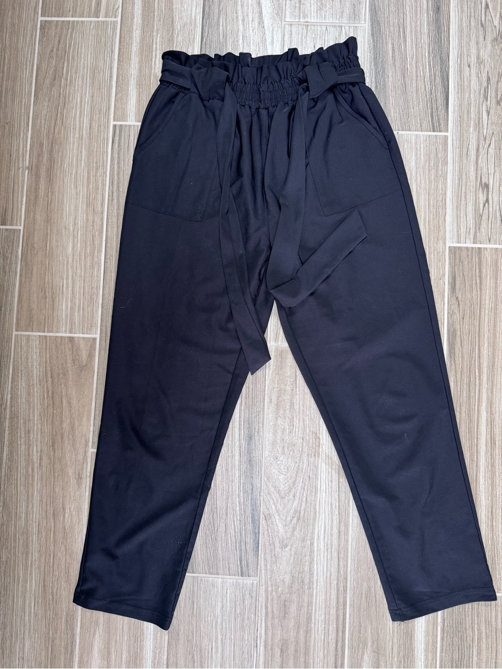 Women’s Black Paperbag Waist Pants